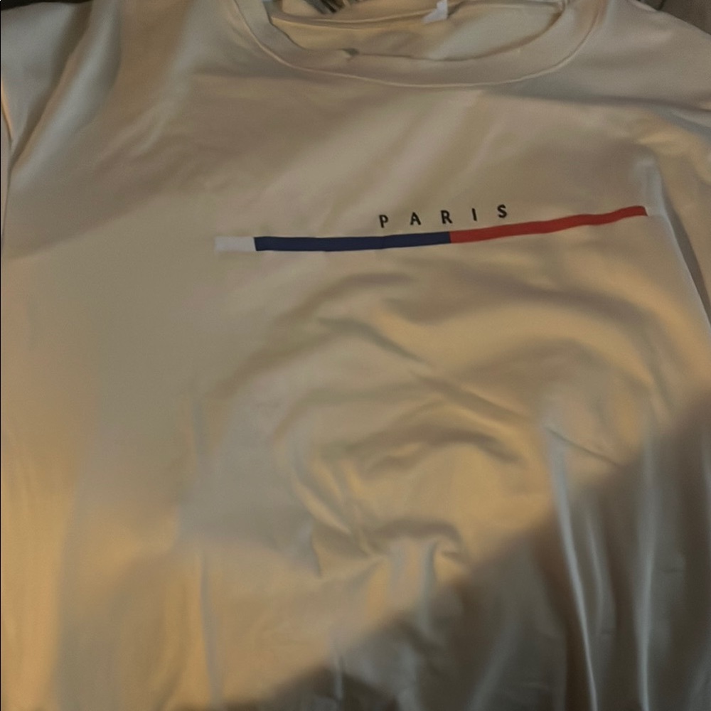 SHEIN White Tee with Paris Graphic